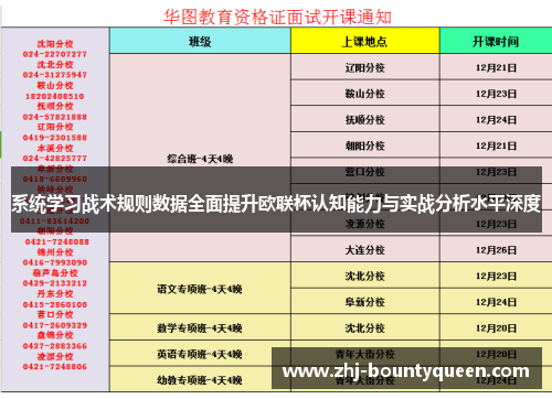系统学习战术规则数据全面提升欧联杯认知能力与实战分析水平深度